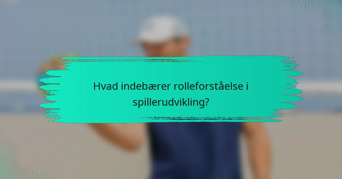 Hvad indebærer rolleforståelse i spillerudvikling?